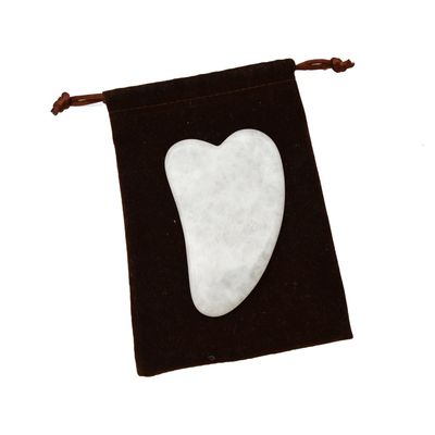 Herramienta portátil de Gua Sha Massager de jade blanco pulido para relajación muscular y mejora de la belleza