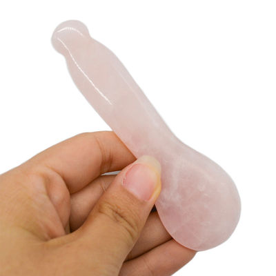 2024 Productos de tendencia Rosa Cuarzo Bastón de Piedra Gua Sha Pluma para ojos y rostro Cuidado de la salud de Jade Natural
