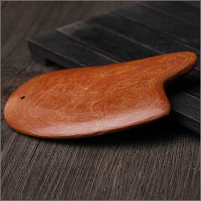 Piedra roja Bian Gua Sha herramienta para raspar masajista cuerpo 10.5cm*6cm*0.7cm longitud