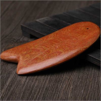 Piedra roja Bian Gua Sha herramienta para raspar masajista cuerpo 10.5cm*6cm*0.7cm longitud
