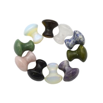 40 mm de altura 30 mm de diámetro piedra de masaje de cuarzo rosa en forma de hongo