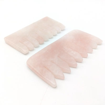 Logotipo personalizado Disponible Peinado de masaje para la cabeza Herramientas Gua Sha para la belleza 2024 Cuarzo Roose Natural
