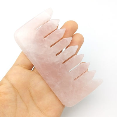 Logotipo personalizado Disponible Peinado de masaje para la cabeza Herramientas Gua Sha para la belleza 2024 Cuarzo Roose Natural