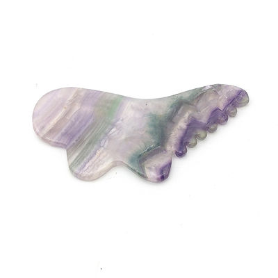 Cuidado personal de la salud 95 * 45mm colorido de fluorito Gua Sha para masaje de la piel de la cara y el cuerpo herramienta para tratamiento de acupuntura SPA