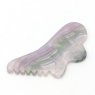 Cuidado personal de la salud 95 * 45mm colorido de fluorito Gua Sha para masaje de la piel de la cara y el cuerpo herramienta para tratamiento de acupuntura SPA