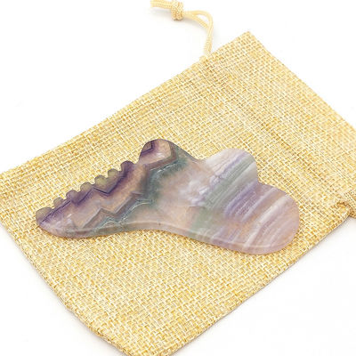 Cuidado personal de la salud 95 * 45mm colorido de fluorito Gua Sha para masaje de la piel de la cara y el cuerpo herramienta para tratamiento de acupuntura SPA