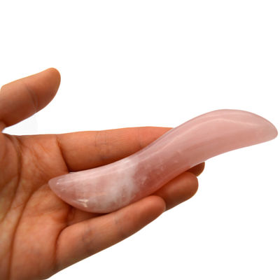 Palos de masaje de cuarzo rosa pulido Gua Sha 110 mm de longitud para el tratamiento del ojo facial y puntos de acupuntura