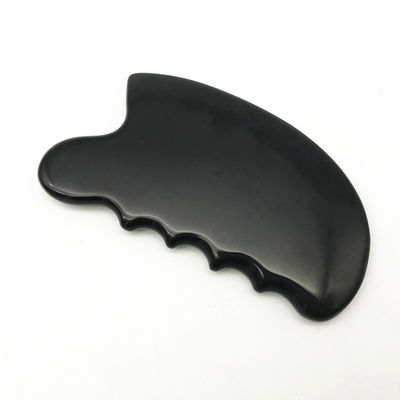 OEM ODM Terapia Negra Natural Piedra Bian Guasha Herramientas de masaje de raspado Gua Sha para el cuerpo 11.5 * 6 * 0.8cm