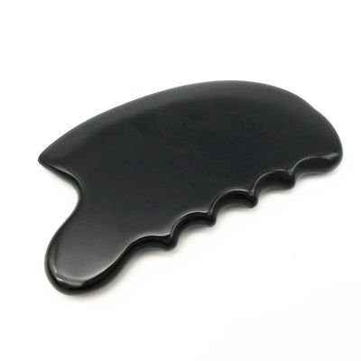 OEM ODM Terapia Negra Natural Piedra Bian Guasha Herramientas de masaje de raspado Gua Sha para el cuerpo 11.5 * 6 * 0.8cm