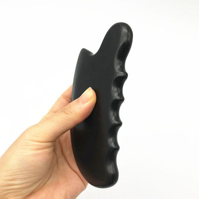 OEM ODM Terapia Negra Natural Piedra Bian Guasha Herramientas de masaje de raspado Gua Sha para el cuerpo 11.5 * 6 * 0.8cm