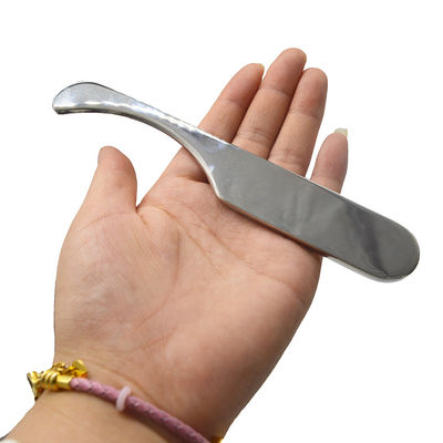 15.5 * 2.5cm Plata Gua ShaScraping Mesa de masaje cuerpo Guasha herramienta de masaje de acero inoxidable herramientas de raspado para aliviar el dolor