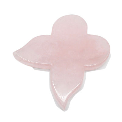 Instrumento de belleza personal 90mm Tarjeta Guasha de Mariposa Rosa con Piedra de Oro Rosa Cuarzo Gua Sha