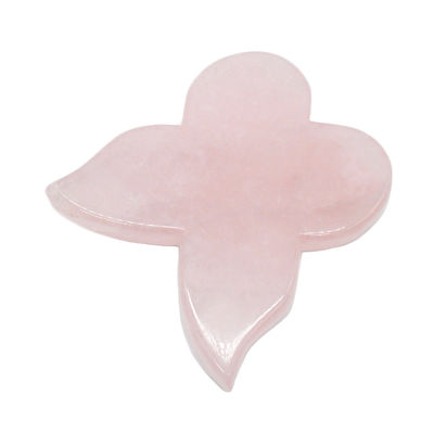 Instrumento de belleza personal 90mm Tarjeta Guasha de Mariposa Rosa con Piedra de Oro Rosa Cuarzo Gua Sha