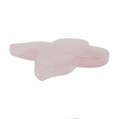 Instrumento de belleza personal 90mm Tarjeta Guasha de Mariposa Rosa con Piedra de Oro Rosa Cuarzo Gua Sha