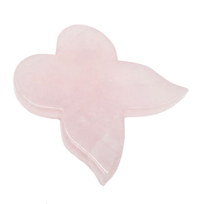 Instrumento de belleza personal 90mm Tarjeta Guasha de Mariposa Rosa con Piedra de Oro Rosa Cuarzo Gua Sha