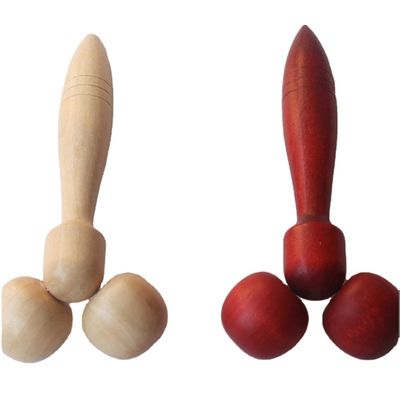 Reflexología Terapia de la cabeza y espalda Herramienta SPA con masaje facial de madera multifuncional y función musical Rojo o amarillo