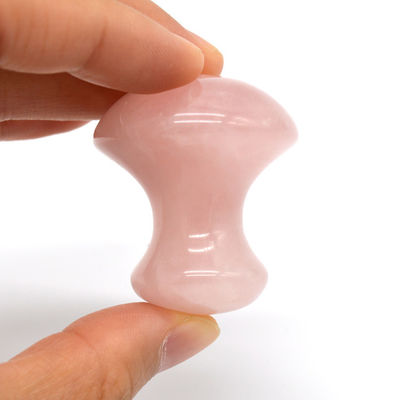 MM Tamaño Piedra de masaje de cuarzo rosa Kit de masaje de piedra de forma de hongo caliente para spa y belleza OEM