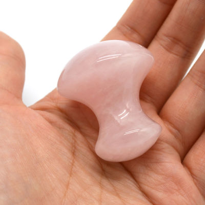 MM Tamaño Piedra de masaje de cuarzo rosa Kit de masaje de piedra de forma de hongo caliente para spa y belleza OEM
