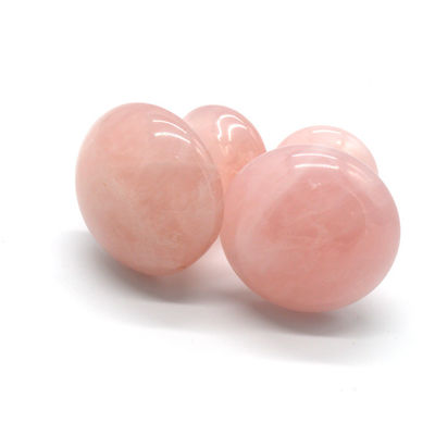MM Tamaño Piedra de masaje de cuarzo rosa Kit de masaje de piedra de forma de hongo caliente para spa y belleza OEM