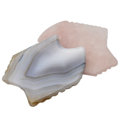Elimina directamente las arrugas con Agata Gris Guasha Rosa Cuarzo Gua Sha Herramientas de raspado Masaje Obsidiano Gua Sha Piedra