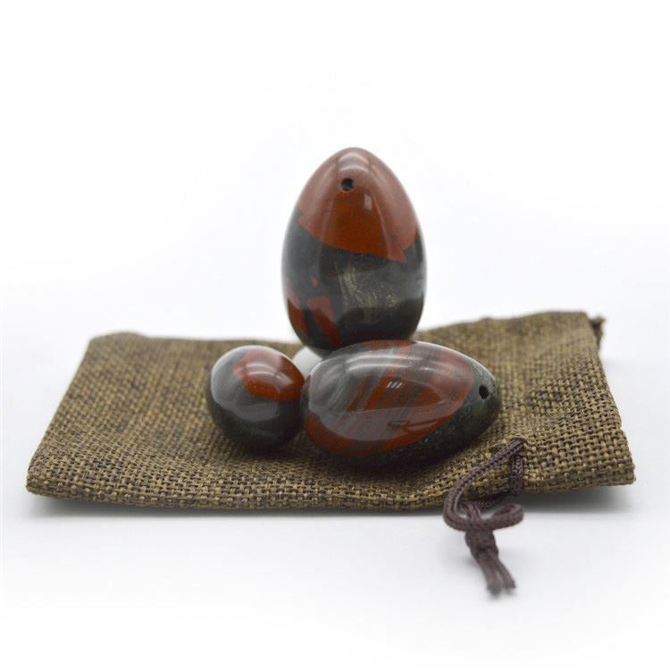 Piedra de sangre natural Yoni masaje huevos Traje de tres piezas para mujeres Ejercicio de Kegel Característica regional y tema de amor