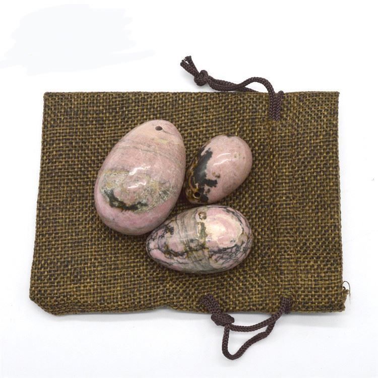 Ejercicio de Kegel Conjunto de huevos Rodonita Piedra de Jade Yoni Masaje para el bienestar emocional de las mujeres