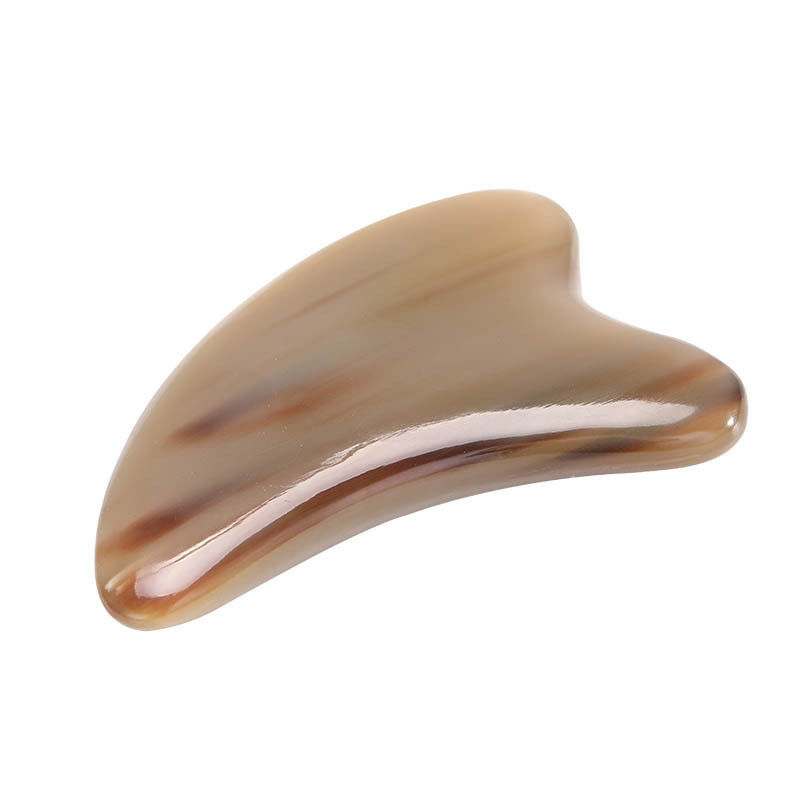 Guía de belleza facial Gua Sha Herramienta Cuerno de toro Tabla de raspado en forma de corazón para el cuidado de la piel del cuerpo y bastón de acupuntura
