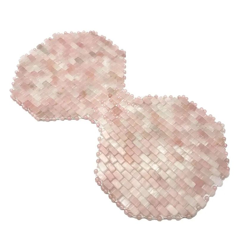 Máscara para los ojos de piedra de piedra natural de piedra preciosa de jade, máscara para dormir para el antienvejecimiento, máscara de pecho de cuarzo rosa