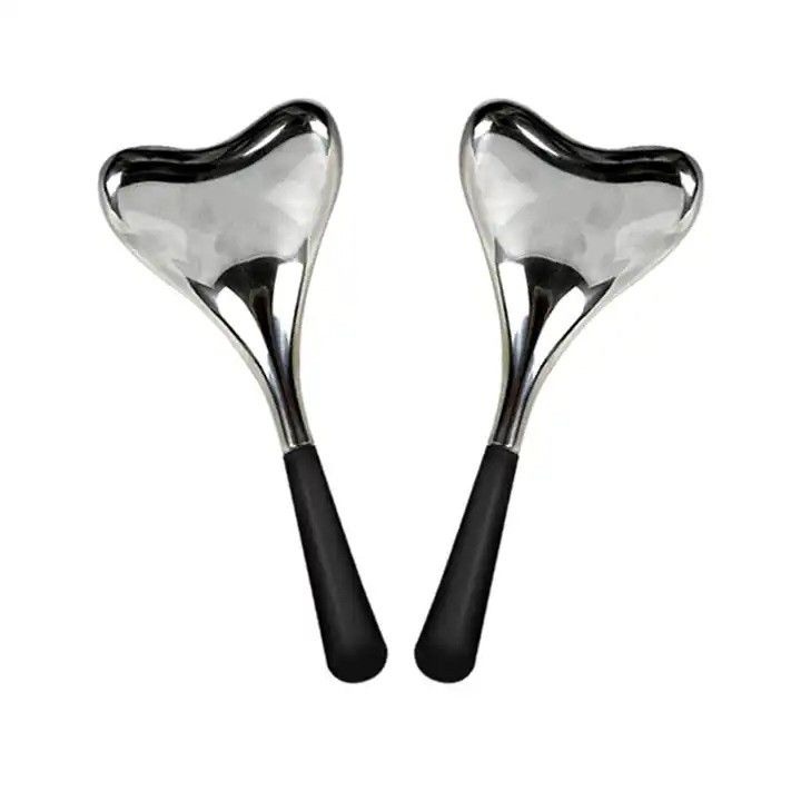 Globos de hielo faciales de refrigeración de acero inoxidable para belleza facial Globos criogénicos de oro y plata de lujo