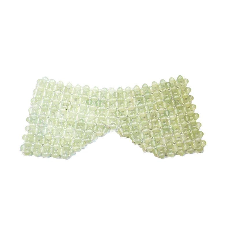 100% de piedra de jade natural de masaje hecha a mano tapa de ojos para enfriar y calmar los ojos cansados