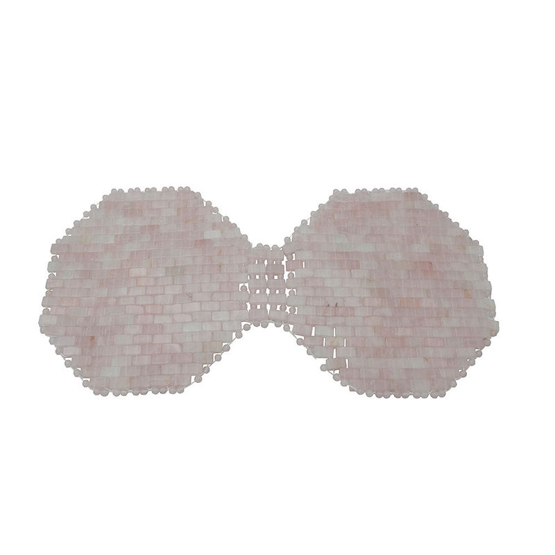 Masajeador de senos Mascarilla para ojos de piedra natural de piedra preciosa de jade Rosa de cuarzo Mascarilla para ojos antienvejecimiento Caliente o frío Usando piedra de hielo Mascarilla para ojos para la cara