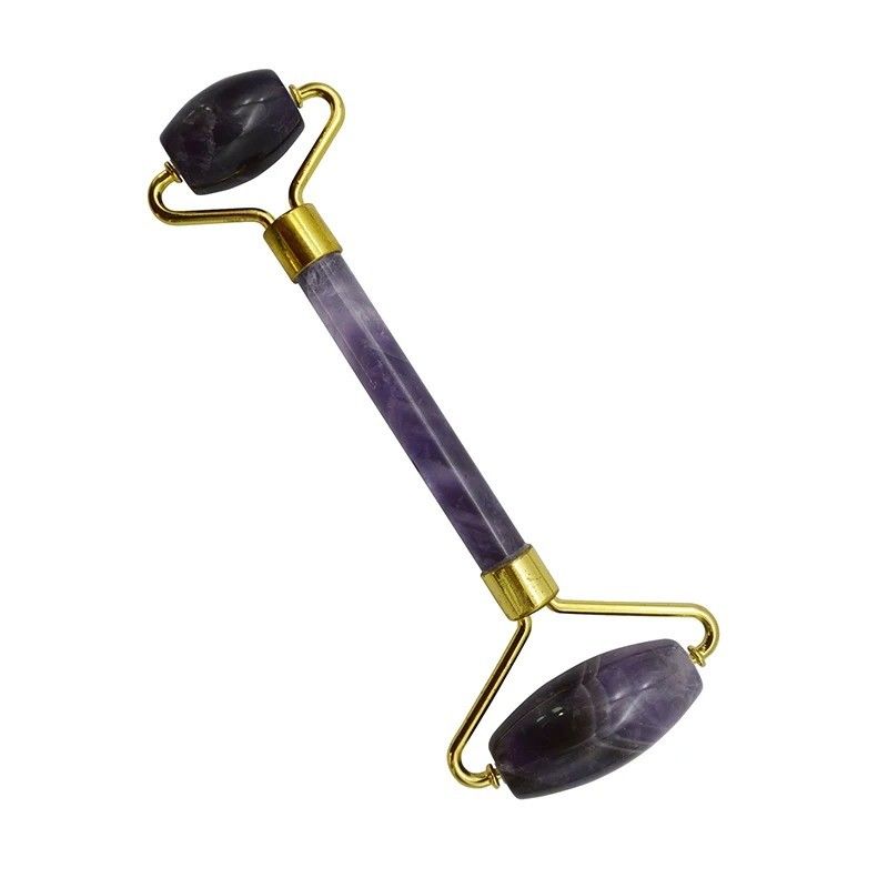 Roller de jade de amatista Guasha Herramientas para el cuidado de la piel del rostro Roller de ojos pequeños para los ojos Cara Gua Sha Masajista para mujeres Roller facial para el cuidado personal Regalos