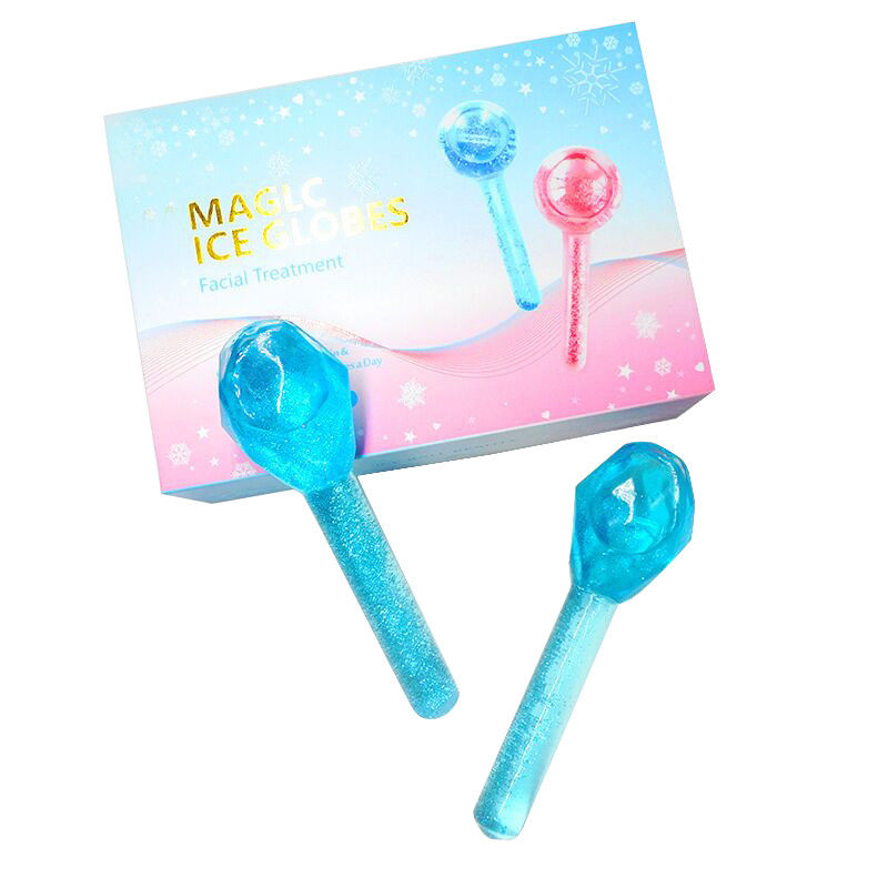 Cara fría Globos de hielo Bolas de hielo Masajeador facial para ojos hinchados y círculos oscuros Logotipo de forma de diamante Logotipo personalizado disponible