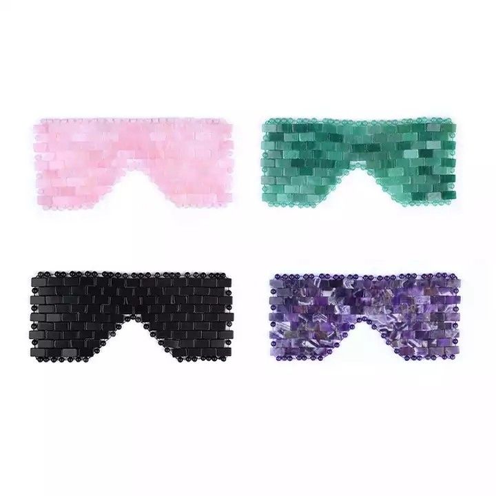 Máscara facial de jade natural ecológica de 16*9cm y máscara facial de cuarzo rosa para ojos