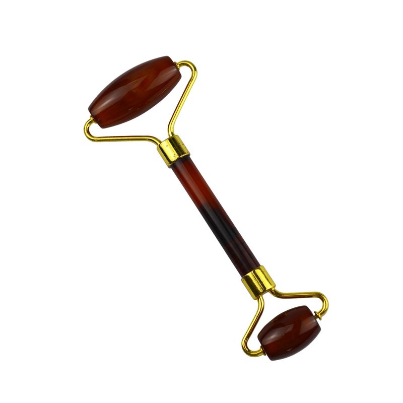 Logotipo personalizado DisponibleProducto de belleza facial Carnelian Guasha Roller Facial para el 100% natural de cristal rojo de ágata masajista