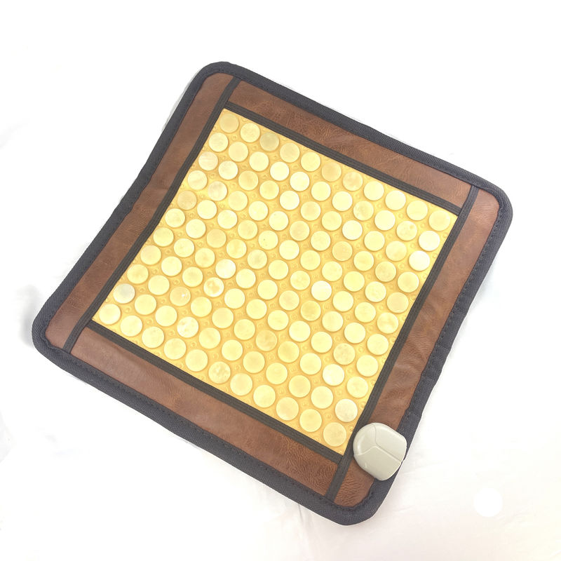 Cojín de jade natural cubierto de cuero PU para masaje corporal que te mantiene caliente en invierno y fresco en verano