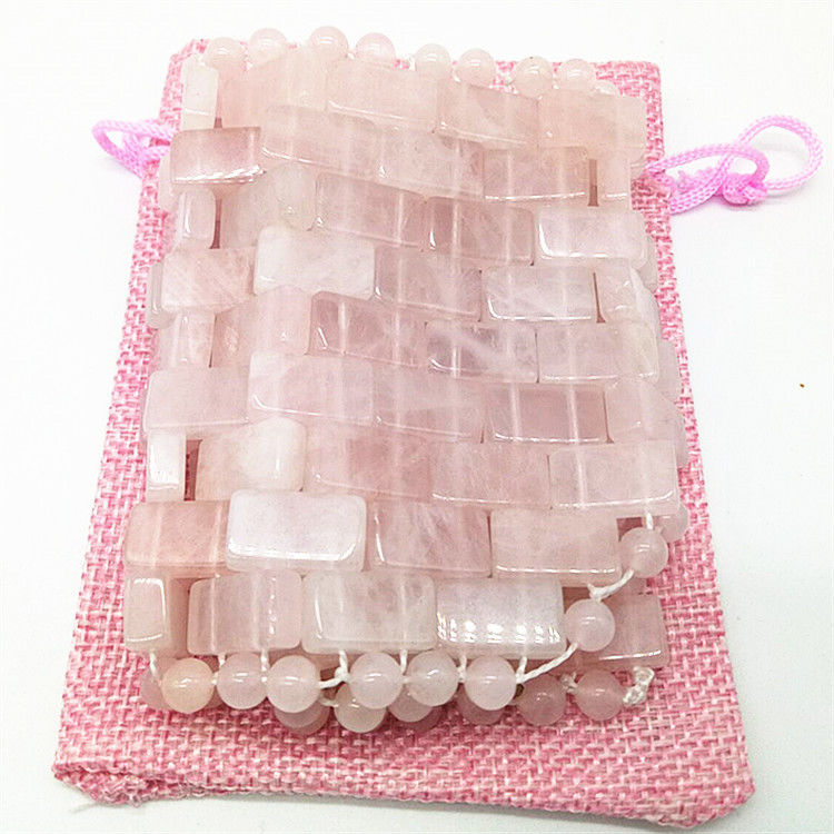 OEM acepta la máscara de ojos rosa rosa de cuarzo piedra preciosa natural de jade máscara de sueño para antienvejecimiento caliente o frío en 2024