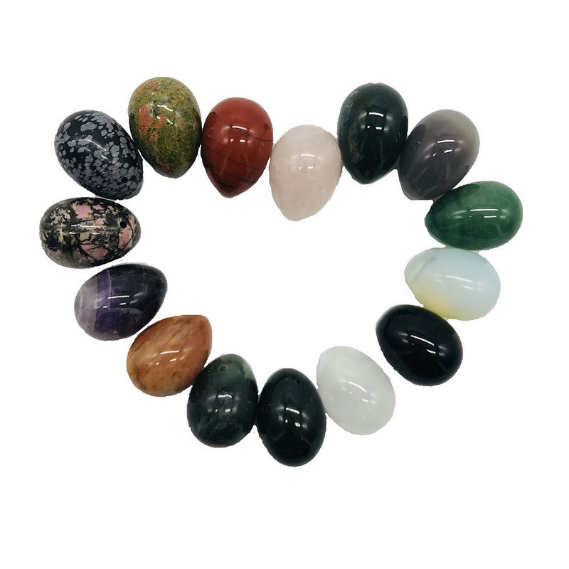 Colorido estilo de arte popular piedra preciosa natural Jade Yoni huevos La adición perfecta a su rutina de salud vaginal