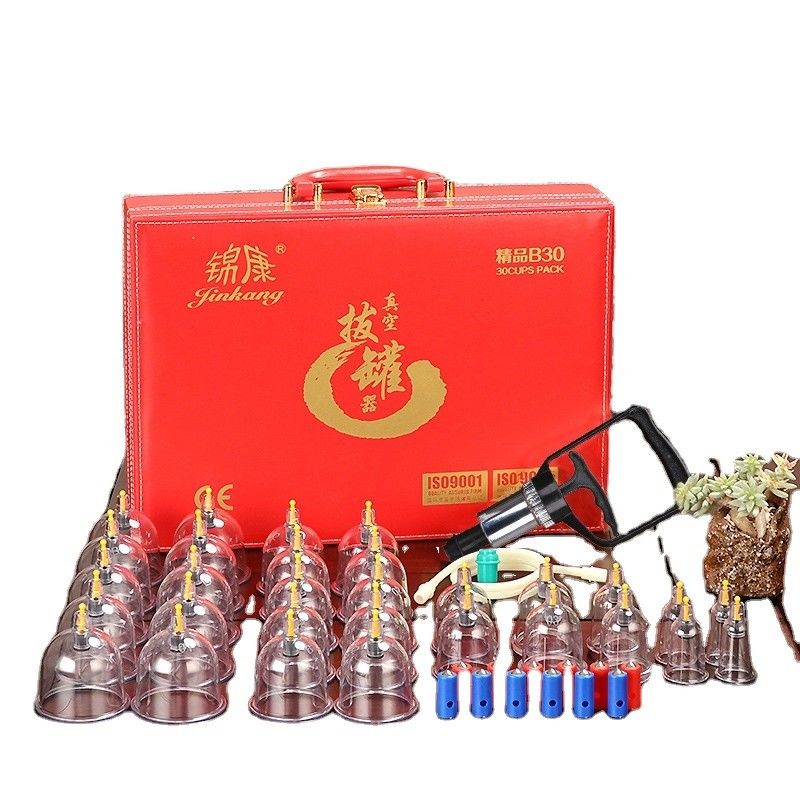 Herramientas de masaje Conjunto de ventosas de vidrio al vacío China Aspirada Terapia de ventosas de presión negativa para el dolor muscular de la celulitis
