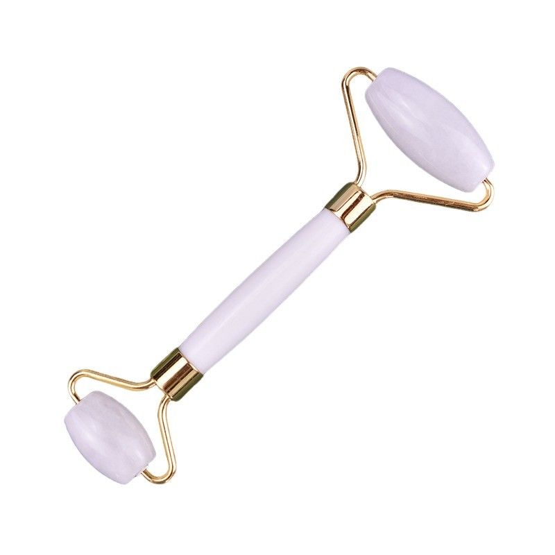 Roller de Jade Blanco Natural Guasha Masajeador de belleza facial Herramientas de masaje facial Gua Sha Antienvejecimiento Logotipo personalizado para masaje facial