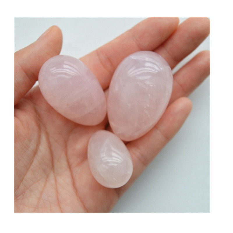 Huevos Yoni de cuarzo rosa para entrenamiento muscular PC y ejercicio de Kegel femenino