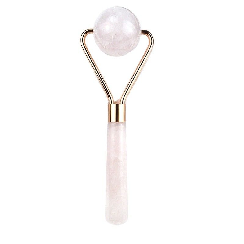 Roller de hielo facial de cuarzo rosa Guasha 100% cristal natural Gua Sha Masajista para herramienta de belleza rosa Masaje facial Cristal rosa