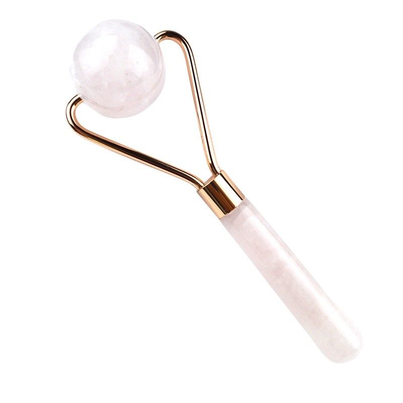 Rosé Cuarzo Facial Gua Sha Roller y Piedra Natural de raspado Placa su secreto para un masaje facial relajante