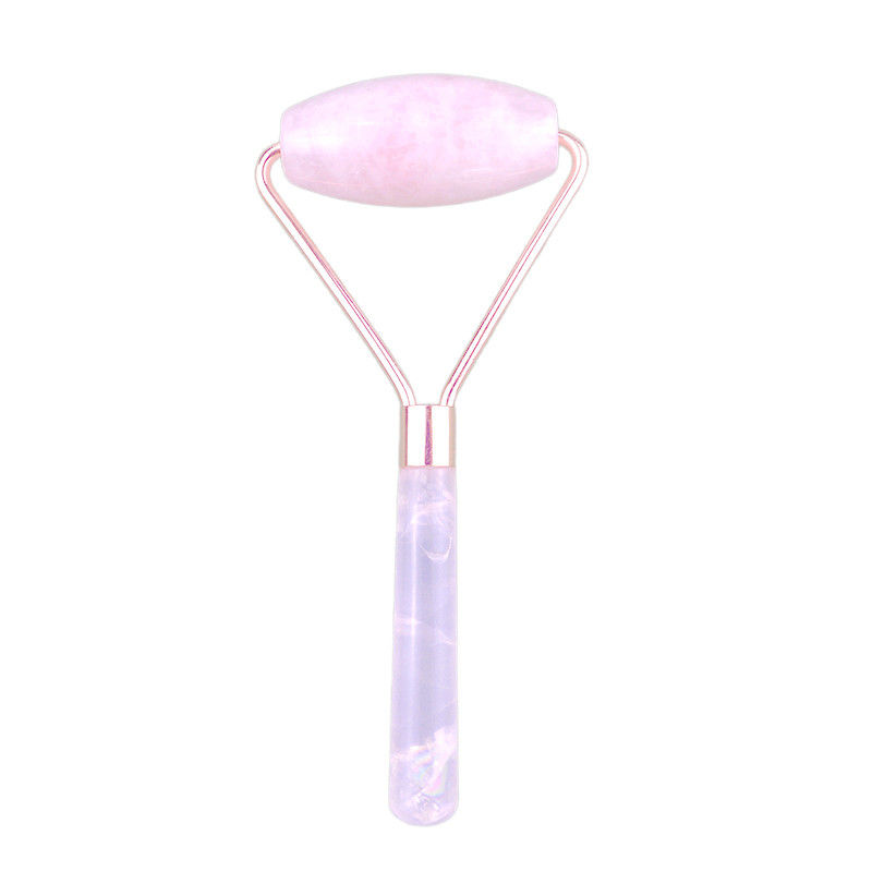 Masajista facial 2024 Popular Roller facial natural de cuarzo rosa 100% Masajista de cristal natural para masajes faciales de ojos Productos de belleza