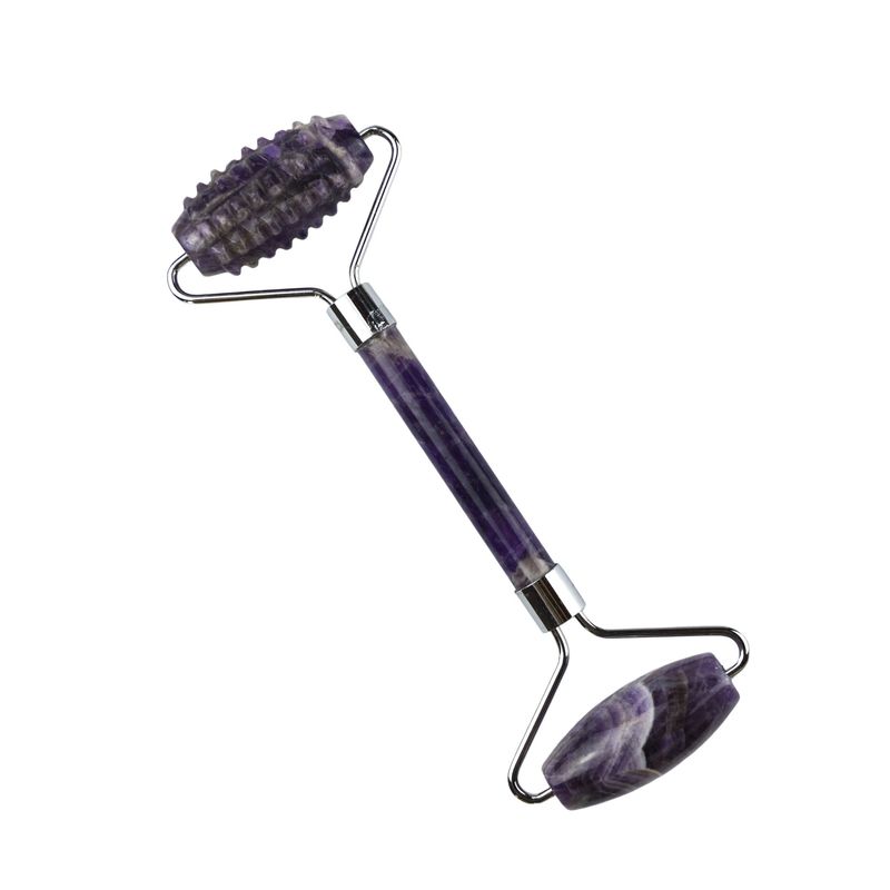 El producto de tendencia del masaje muscular 2024 Natural Amethyst Facial Roller Guasha 100% Masajista de Jade Natural Para Masajes Faciales Productos de Belleza