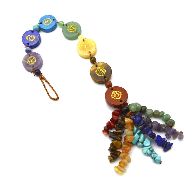 7 piedras del chakra sanadoras cristal de palma de bolsillo Reiki colgante de equilibrio para el equilibrio y la armonía