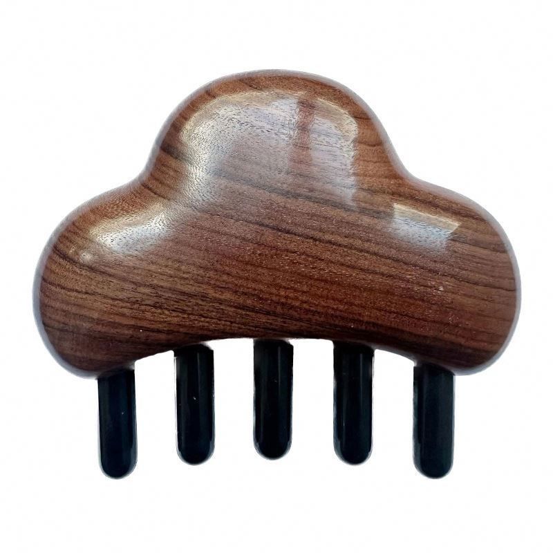 Masaje corporal y crecimiento del cabello Peinillo de masaje de rosa para la cabeza Gua Sha 8.5*7.5*2.3cm