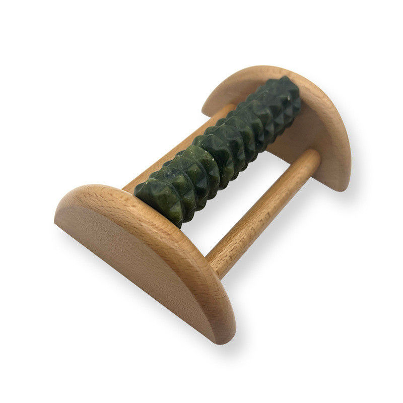 Masajeador de pies de Jade de madera de haya personalizable 14 * 12.8 * 5.2cm Xiuyan Jade Roller de masaje herramienta de masaje de suela portátil