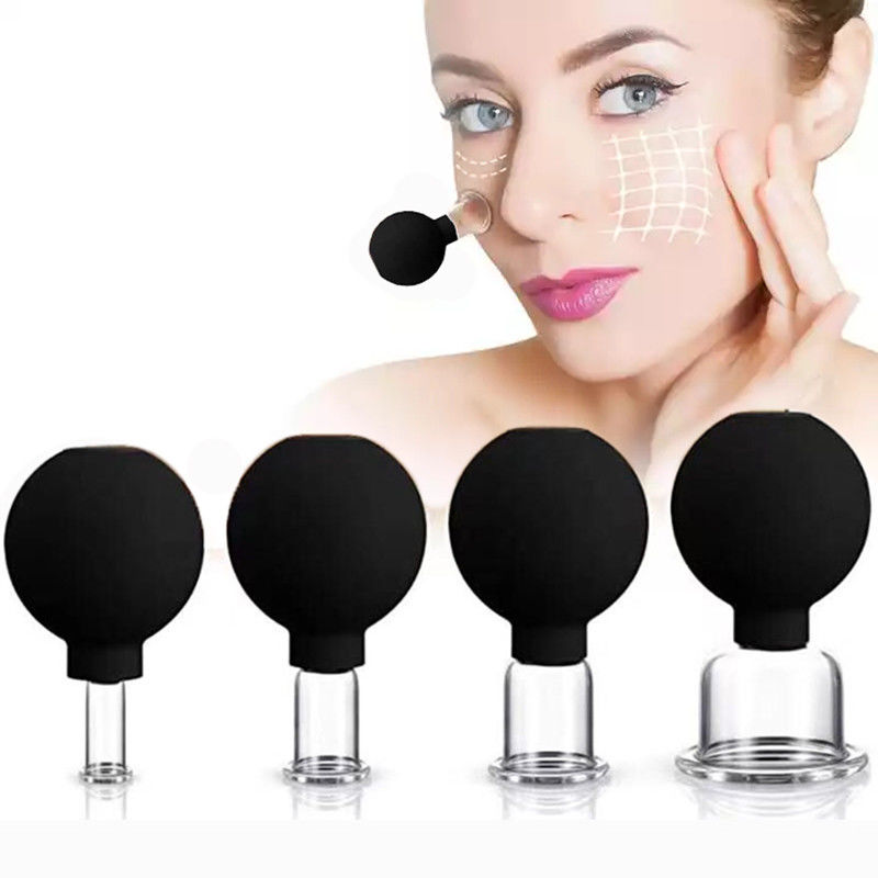 15/25/35/55mm 4 piezas de vidrio de silicona para la succión facial