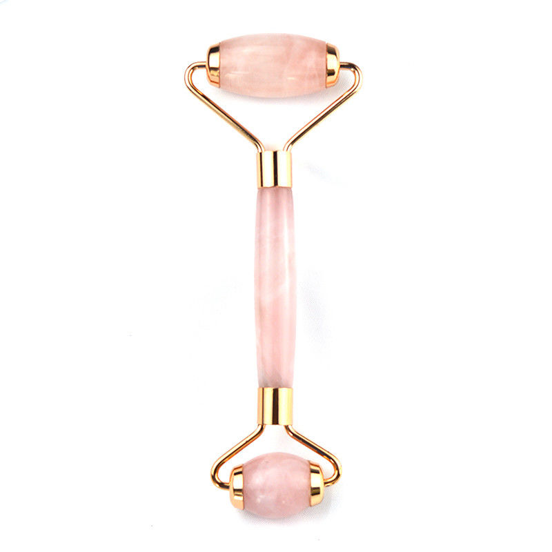 Roller facial antienvejecimiento de cuarzo rosa Gua Sha Roller de masaje para accesorios faciales